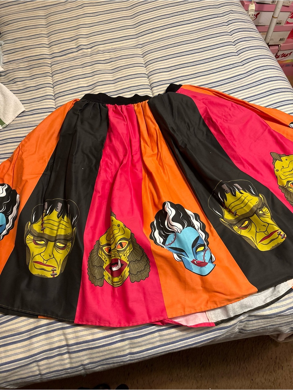 Vixen by Micheline Pitt Pink, Orange & Black Monster  Skirt